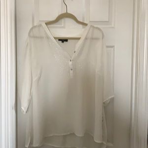 Size 3x white sheer blouse.